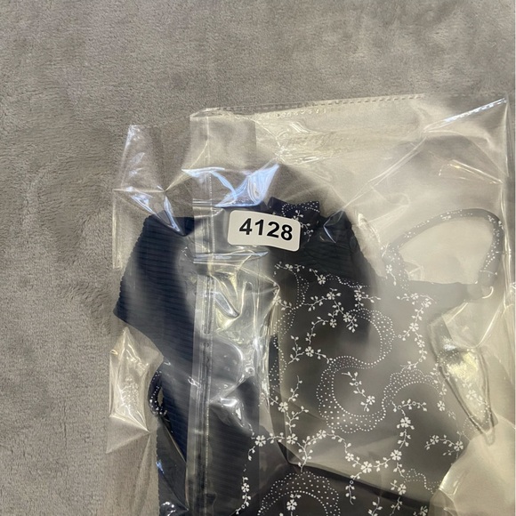 New! Frankie’s Bikinis Thea Ribbed One-piece Swimsuit navy blue 24128 - Picture 10 of 11